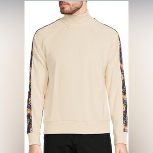Murano Ancient Renaissance Collection Slim Fit Printed Tape Terry Turtleneck.